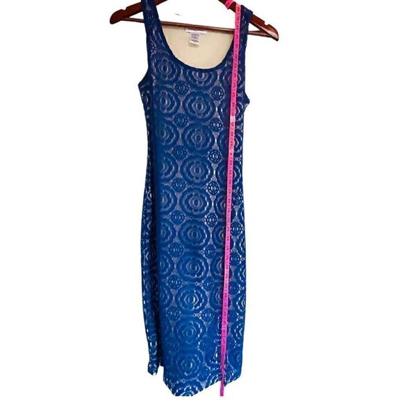 Blue Eyelet Sleeveless Bodycon Dress Size 2 US - Picture 7 of 10
